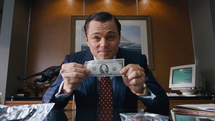 Leo as Jordan Belfort