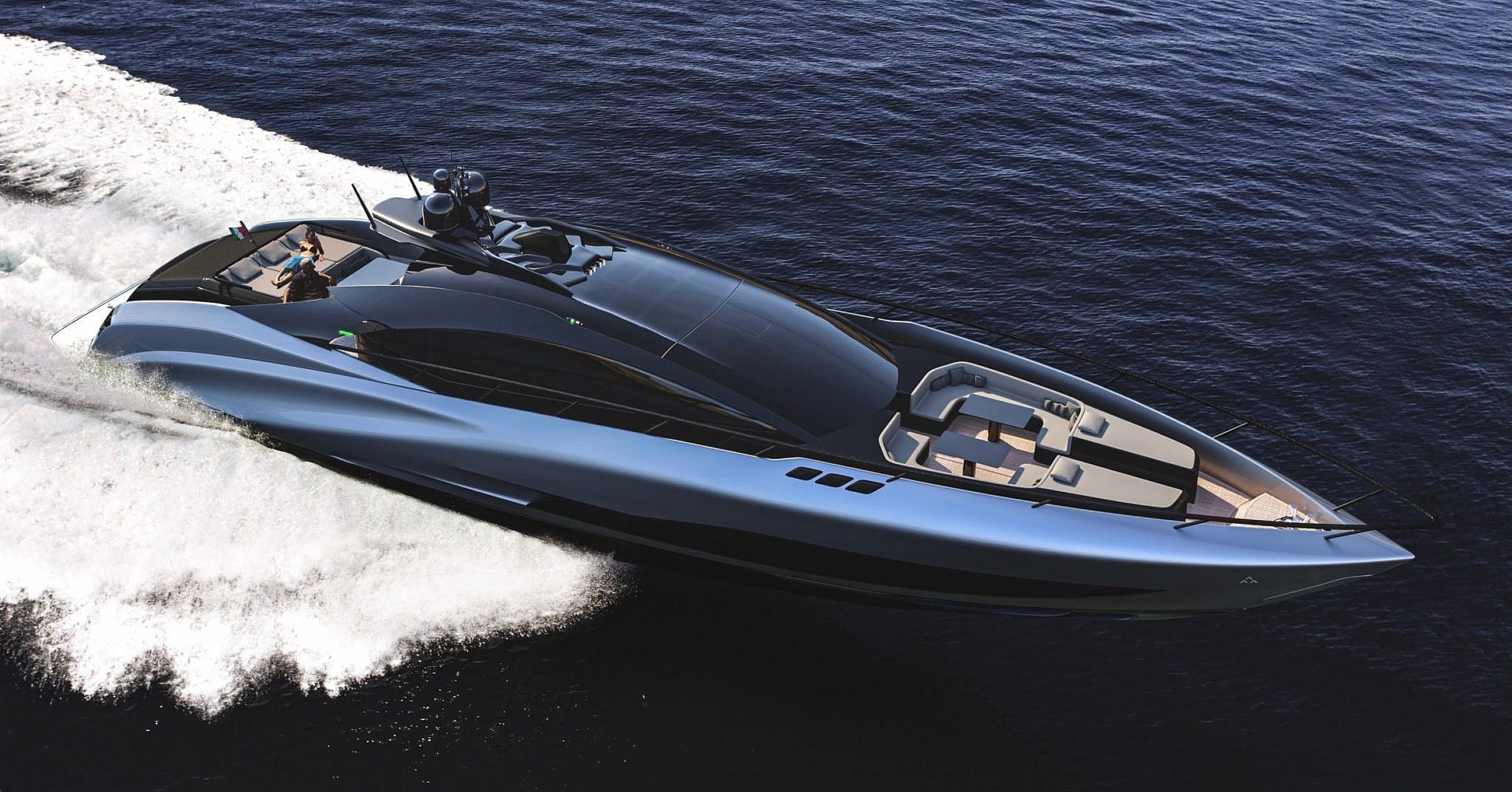 Milan-based yacht design studio Officina Armare drew heavily from supercars in designing the new A88 Gransport concept.
