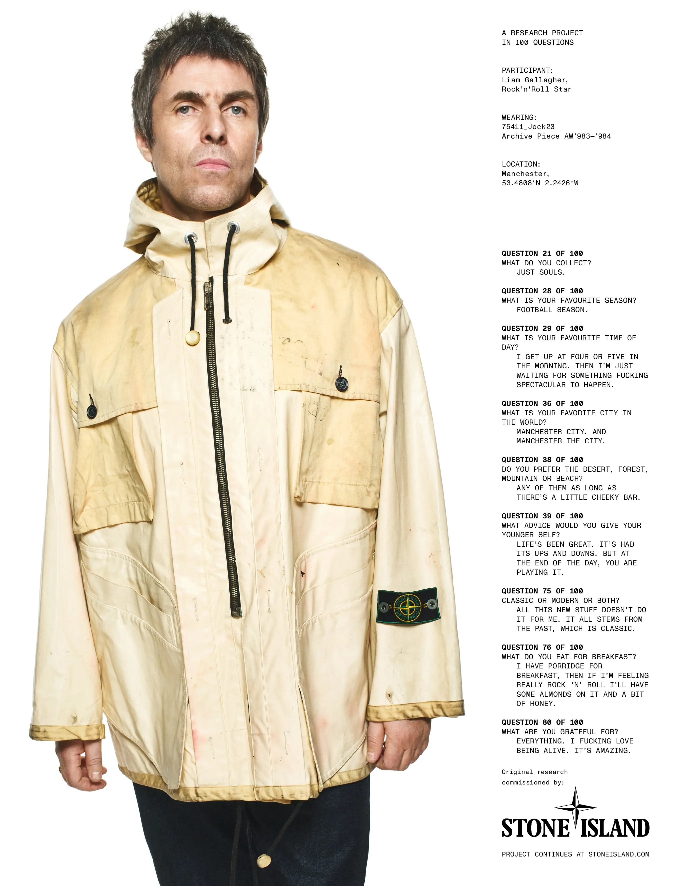 liam gallagher着用　STONE モッズコート Liam Gallagher Is Stone Island's New Parka Model - Maxim