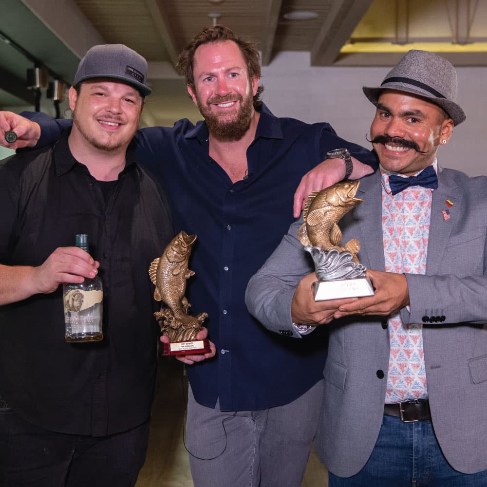 Winning Chef Brad Kilgore of VERGE at The Concours Club (Miami), Founder Brady Lowe and Bartender Marco Balza, Casa Florida