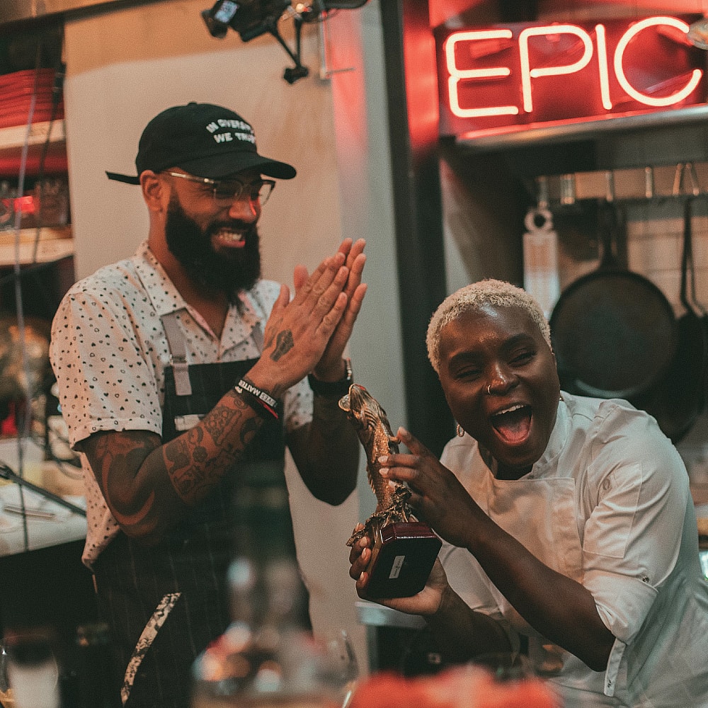 Chefs Justin Sutherland and Dayana Joseph