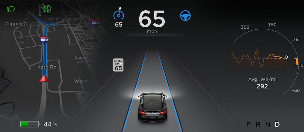 The Brainy Tesla Model S Can Now Drive Itself placeholder caption