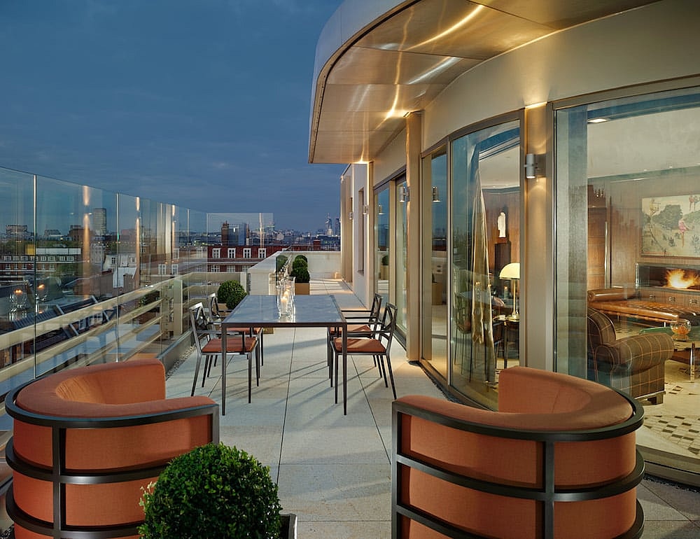 45 Park Lane Penthouse Terrace Evening View