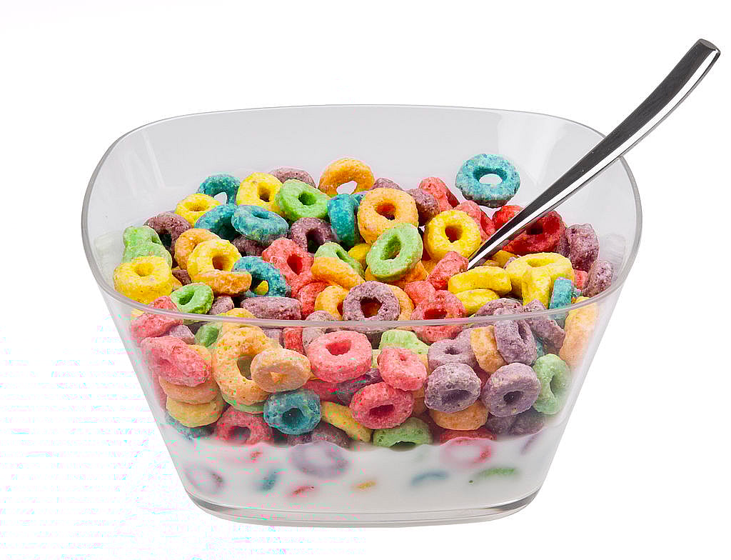 Bright colored cereal