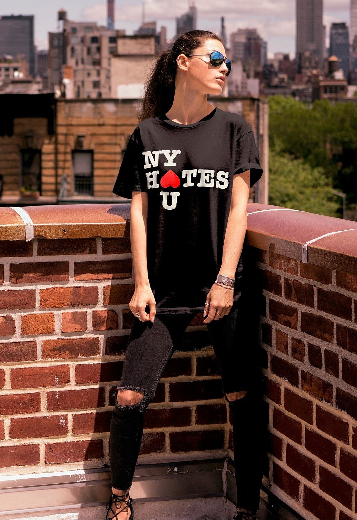 GLDC (3) Good Luck Dry Cleaners NY HATES U shirt