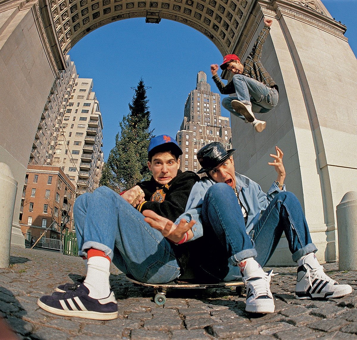 Beastie Boys, Washington Square Park, New York City, 1986. Beastie Boys, Washington Square Park, New York City, 1986.