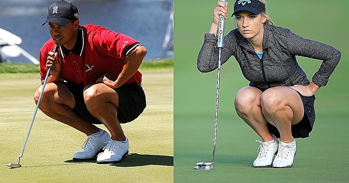 getty-tiger-woods-paige-spiranac-2 Left: Tiger Woods; Right: Paige Spiranac