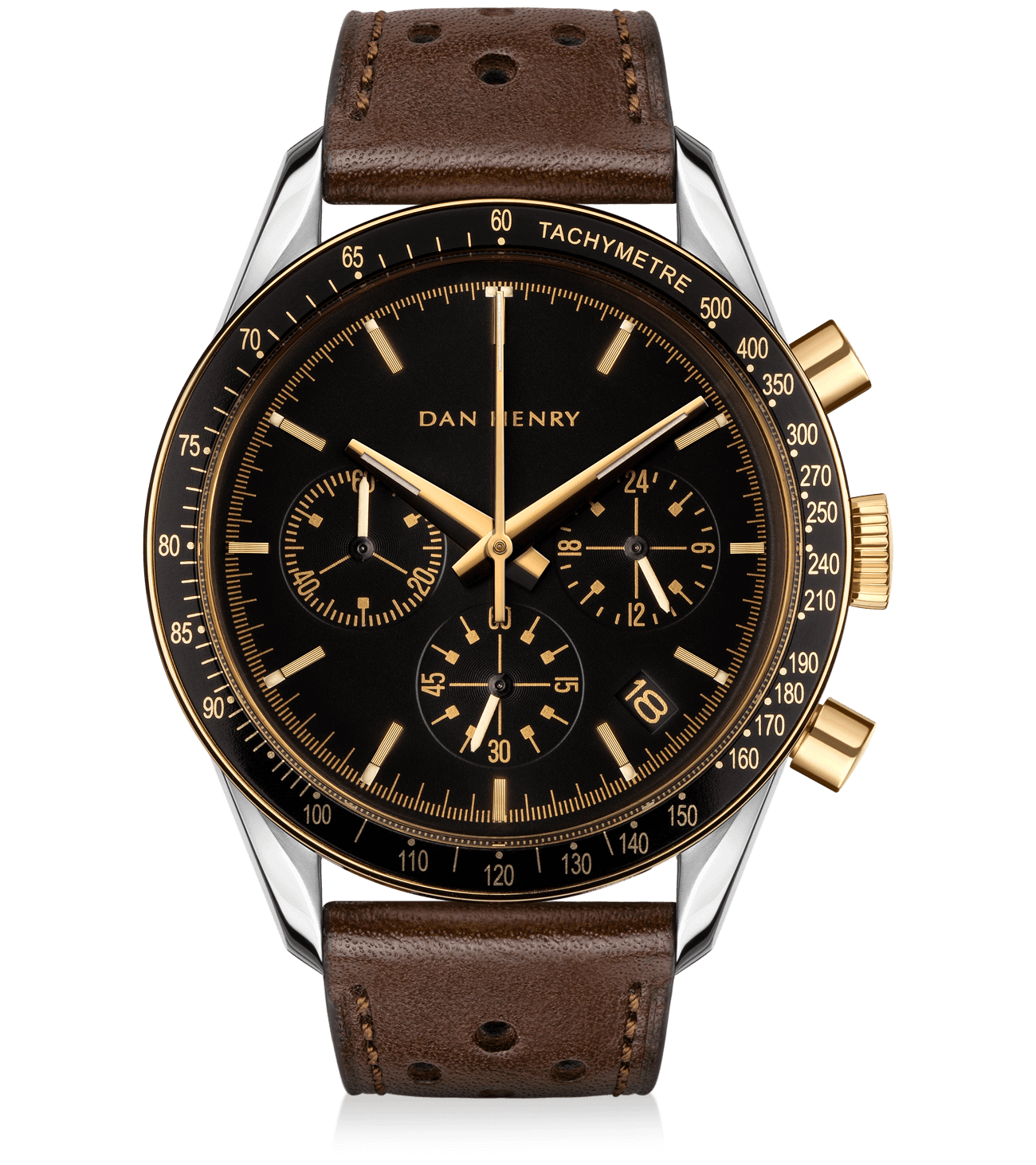 Dan Henry 1962 Racing Chronograph Gold Front Date
