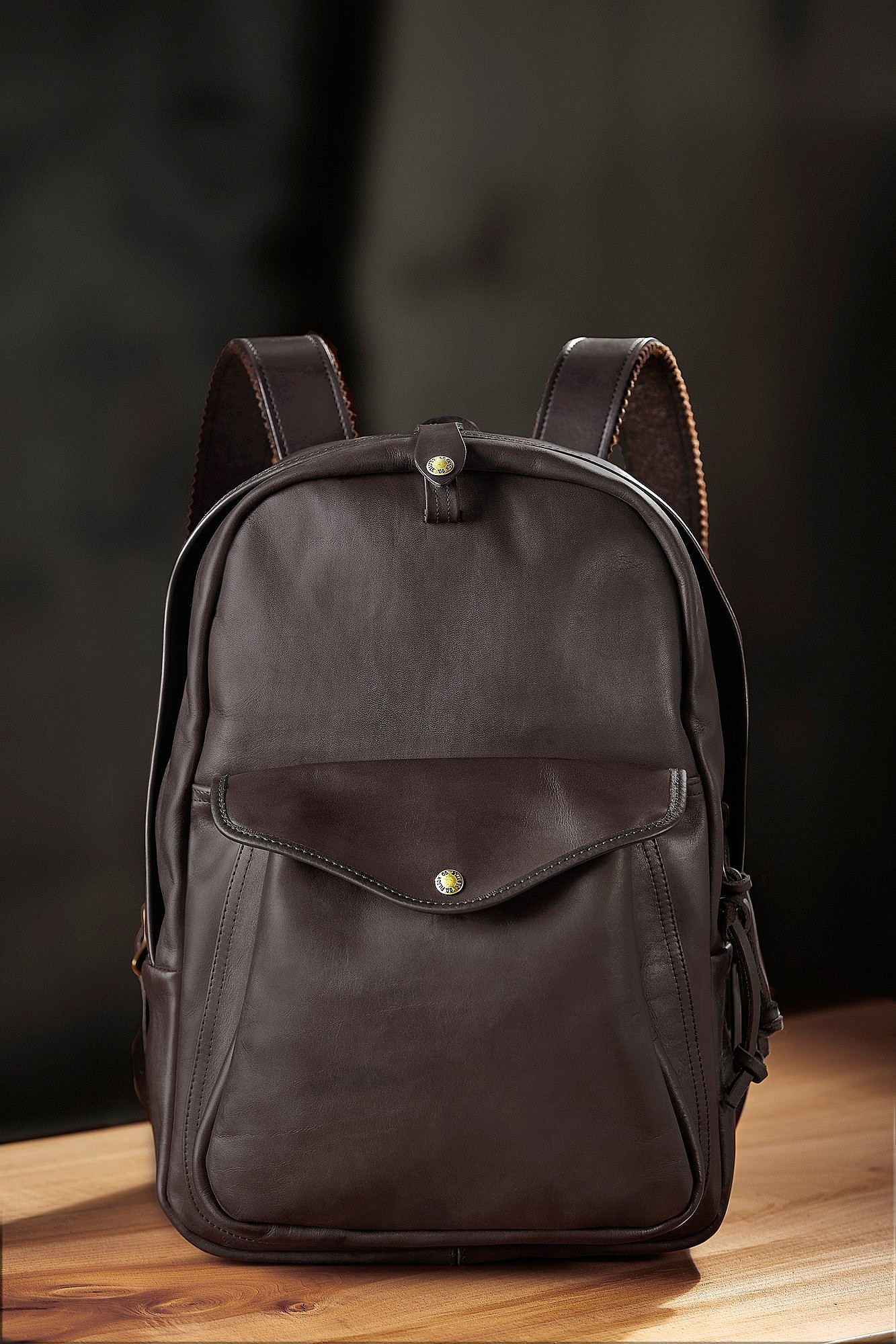 Filson's Weatherproof Leather Collection backpack (front view) is $750.jpg
