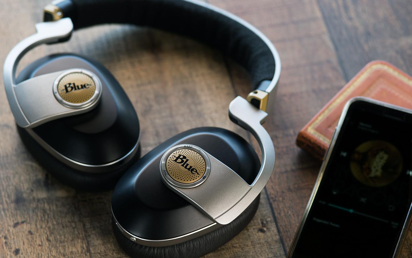 Blue headphones