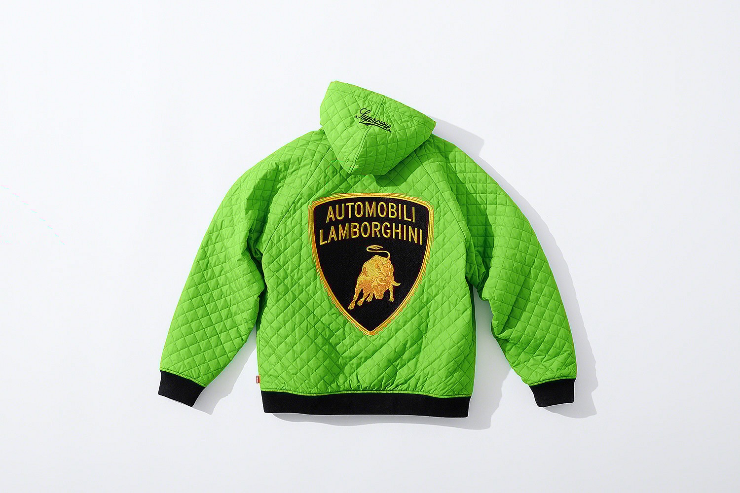 Supreme x Lamborghini Spring 2020 Clothes (4) The seven-piece capsule includes a hooded work jacket, short-sleeve shirt, hockey jersey, coverall, t-shirt, beanie and skateboard deck.