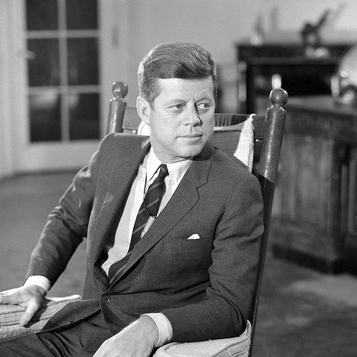 John F. Kennedy John F. Kennedy - Statesman, military commander, and advocate of close-cropped sides and full-on side swoop.Photo by: CBS Photo Archive/Getty Image