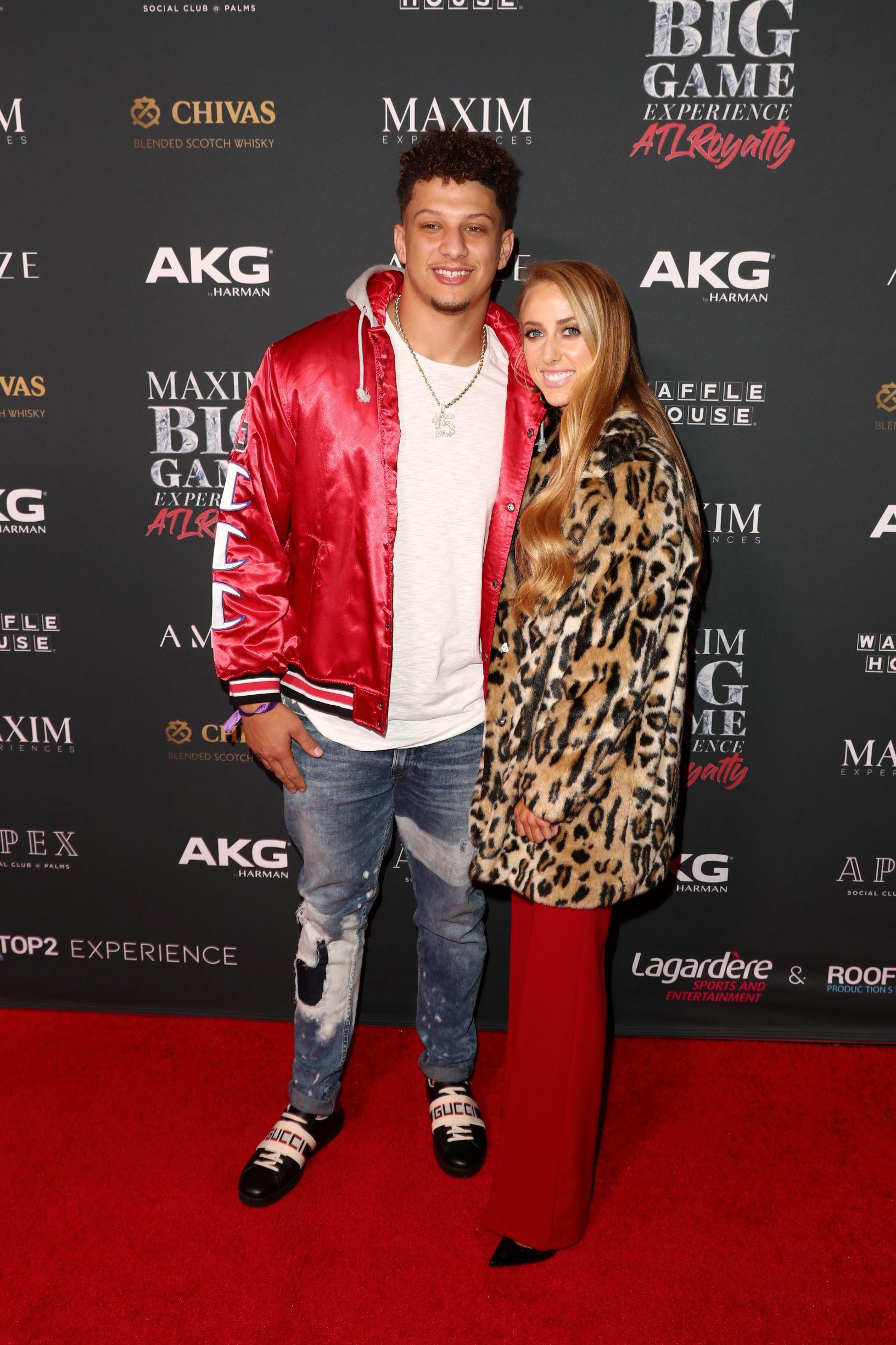 Patrick Mahomes II (L) and Brittany Matthews