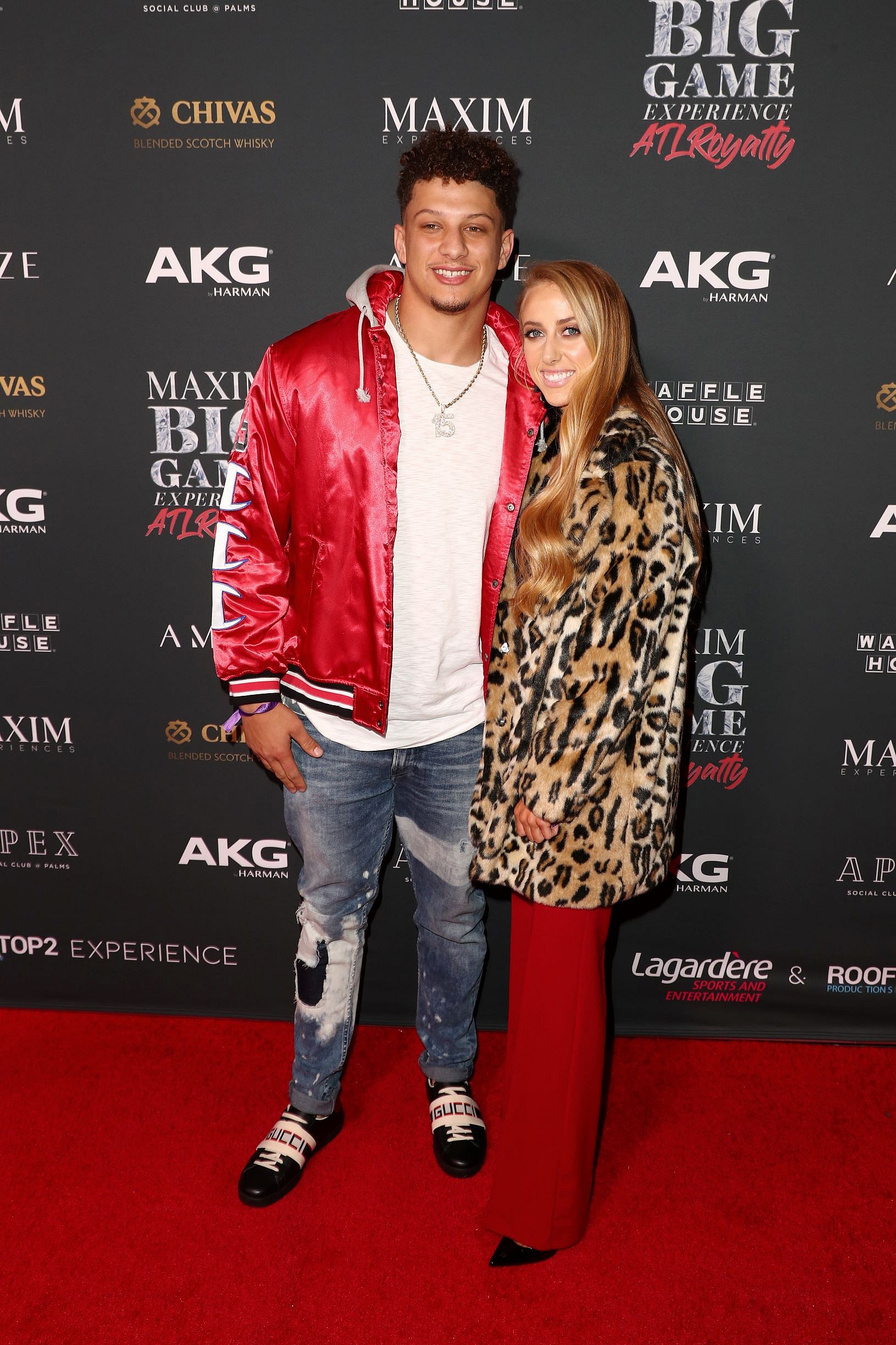 Patrick Mahomes II (L) and Brittany Matthews