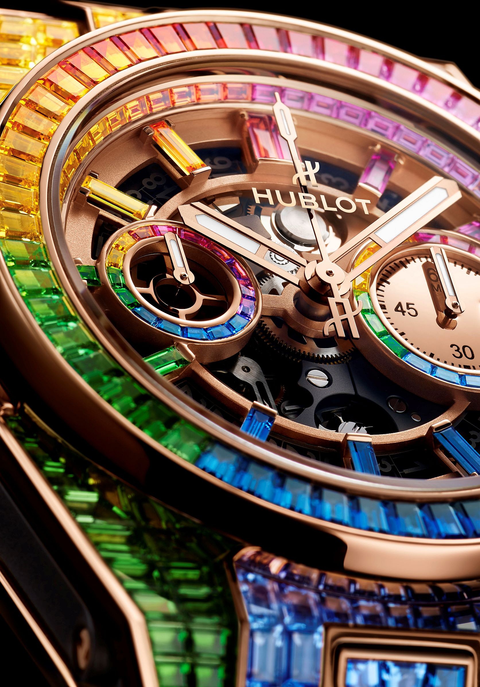 Hublot Big Bang Unico Full Bauguette King Gold Rainbow (5)