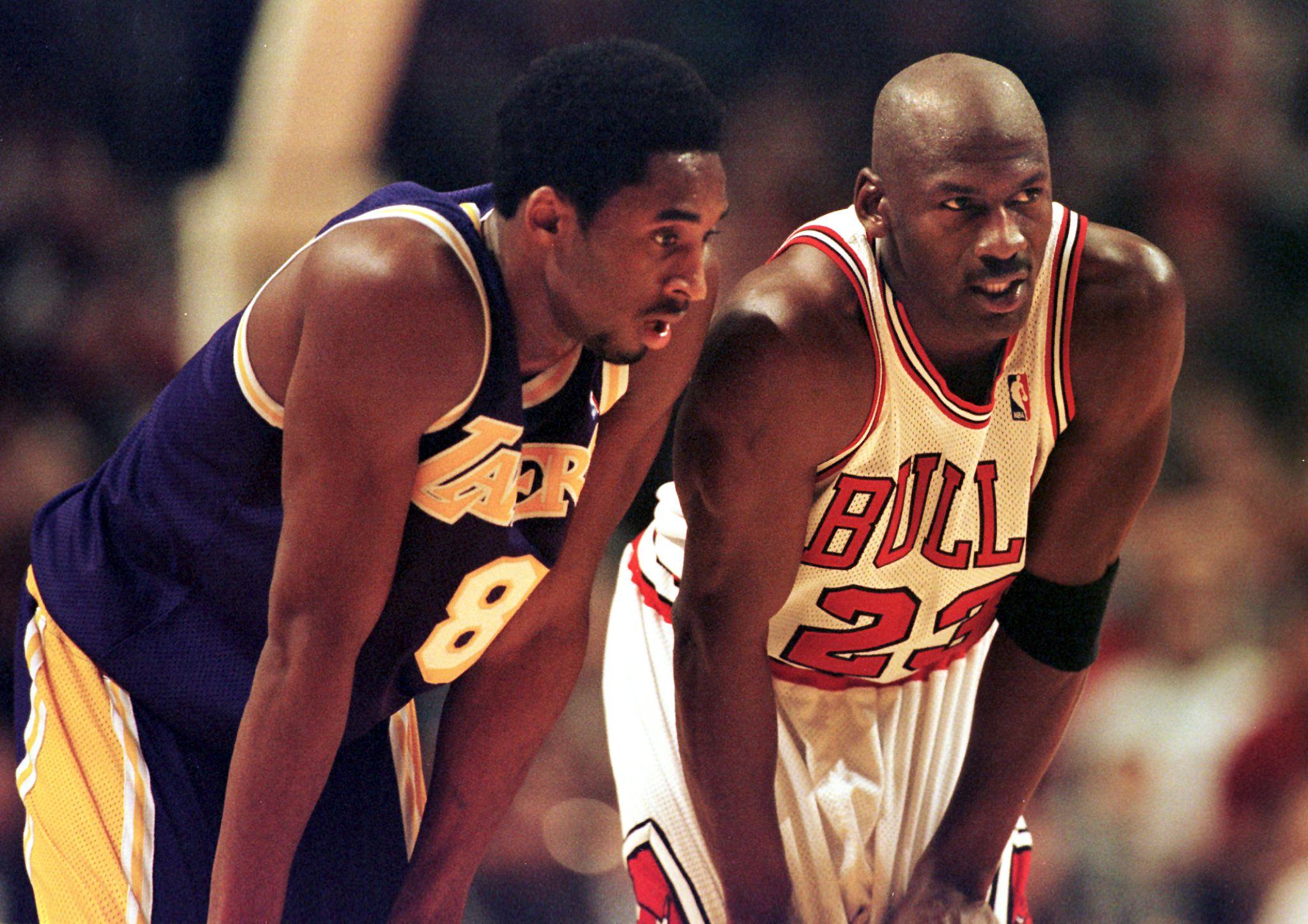 kobe-bryant-michael-jordan-GettyImages-51641823 Kobe Bryant and Michael Jordan