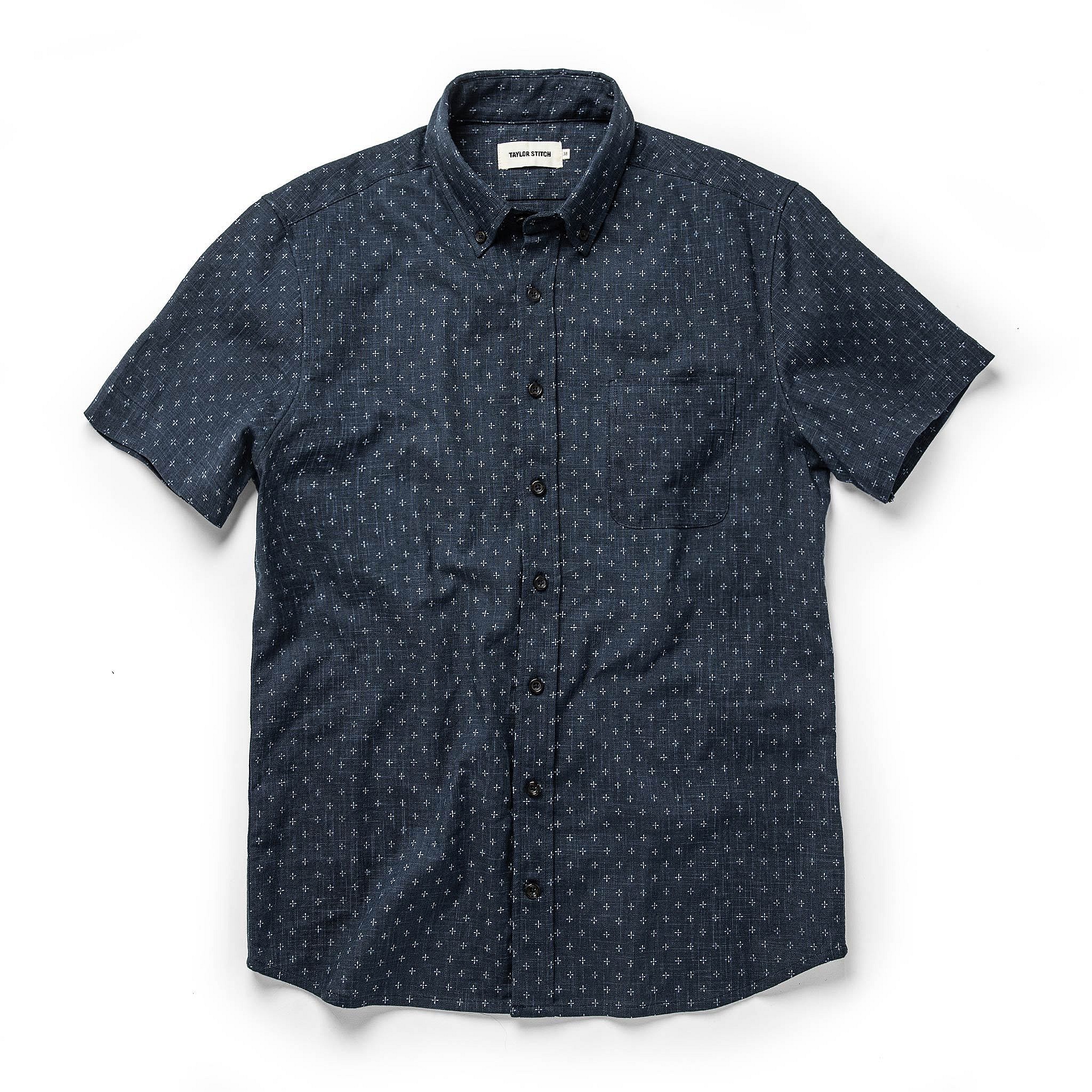 The Short Sleeve Jack in Inidgo Star Taylor Stitch