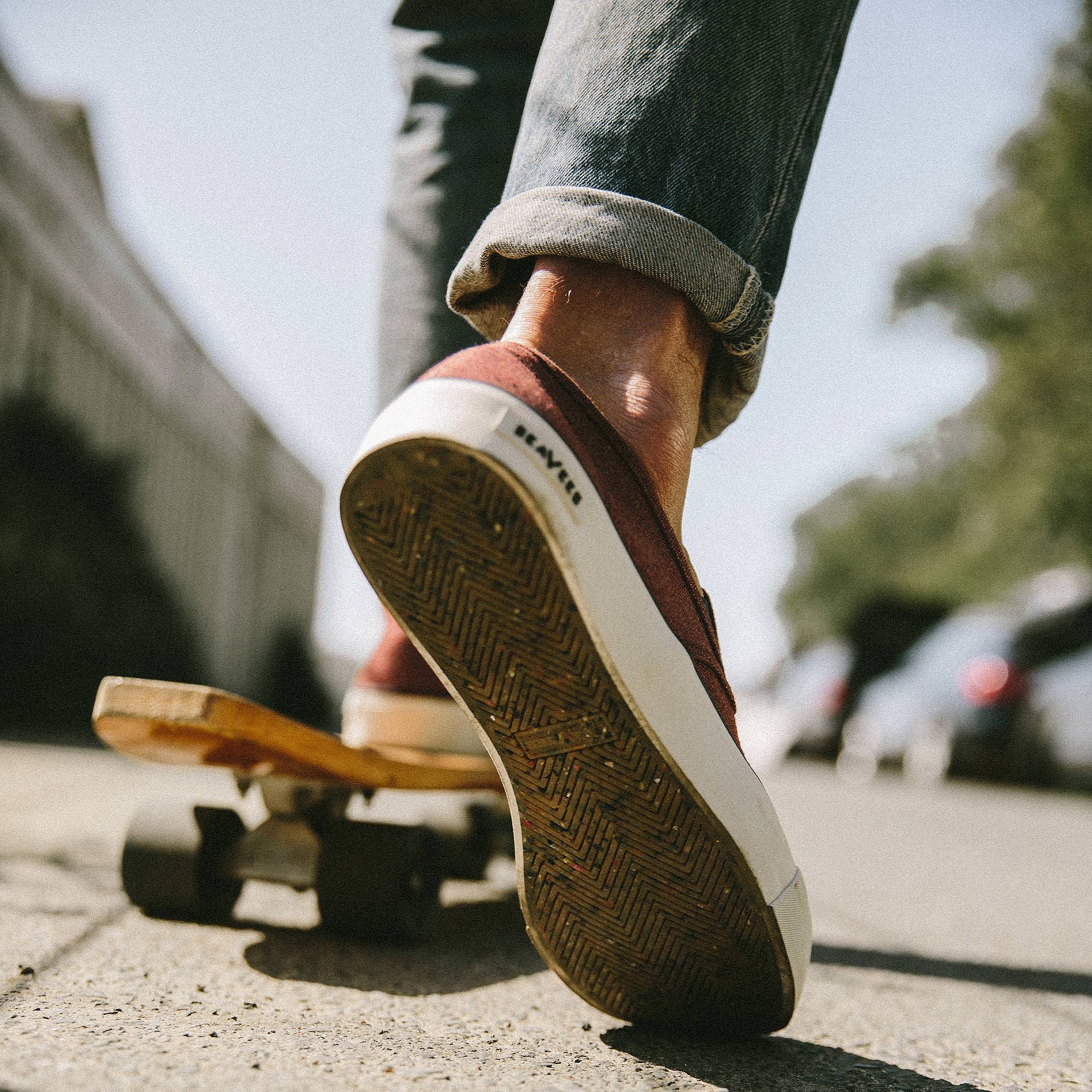 Taylor Stitch x SeaVees Sano Slip-On in Rust Boss Duck