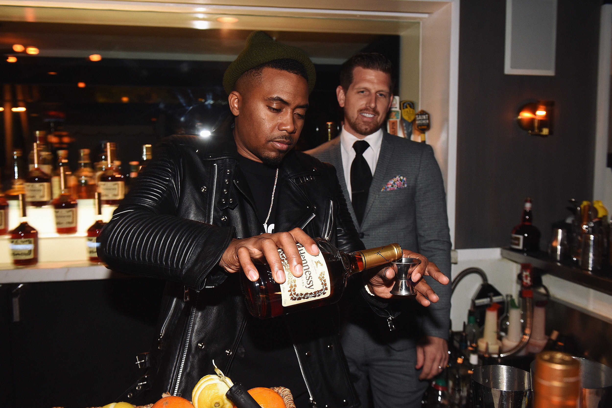 Nas Behind Bar at V.S Piccards Campaign Dinner in LA