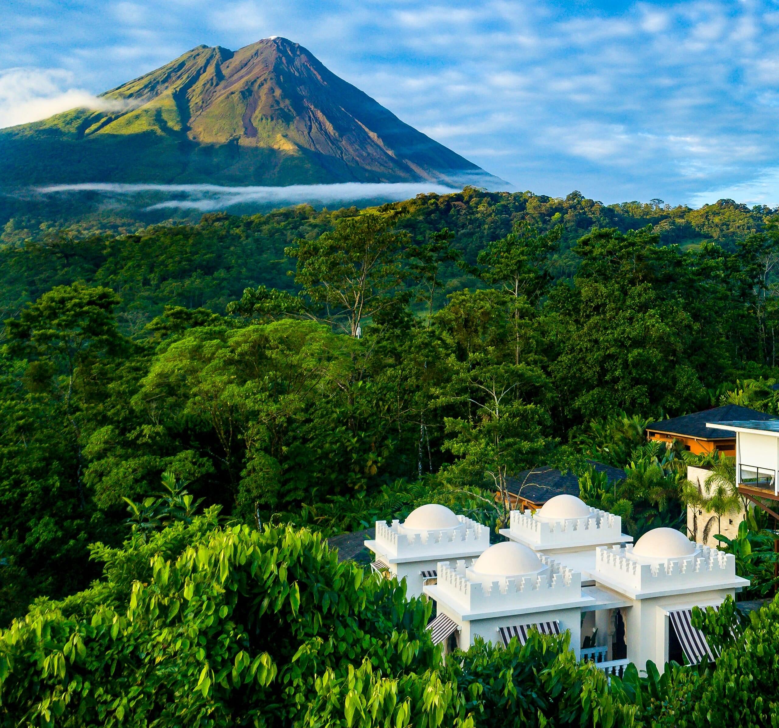 Portrait Arenal Volcano on the background