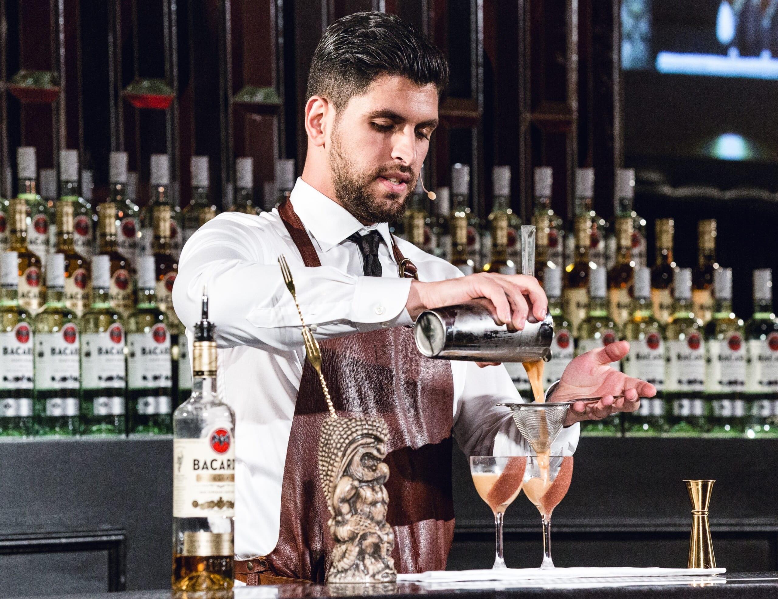 Moe Aljaff (Norway) makes his drink 'Carousel'.jpg