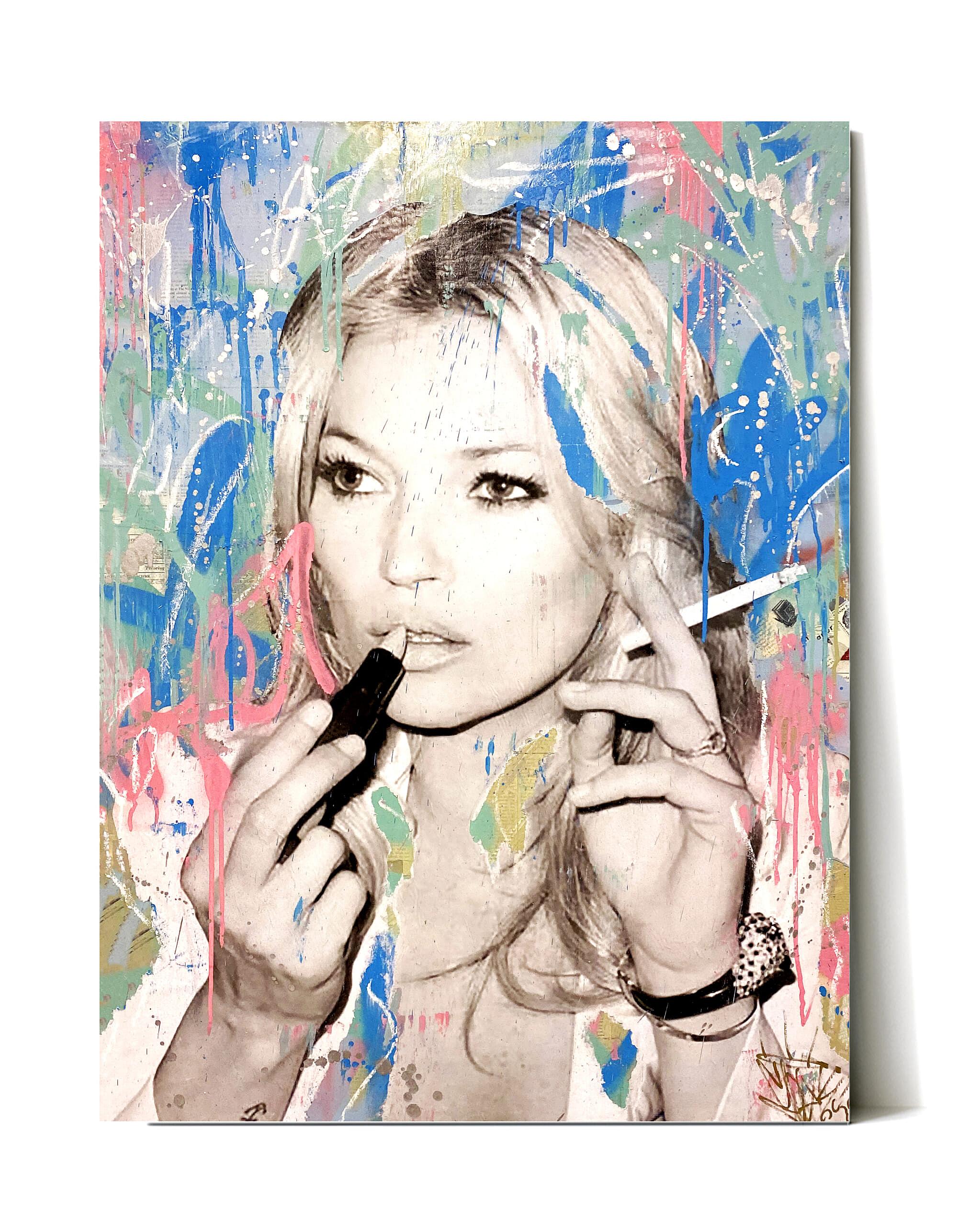 Kate Smoking _ 30x40 _ Mixed Media _ Seek One _ $4,500