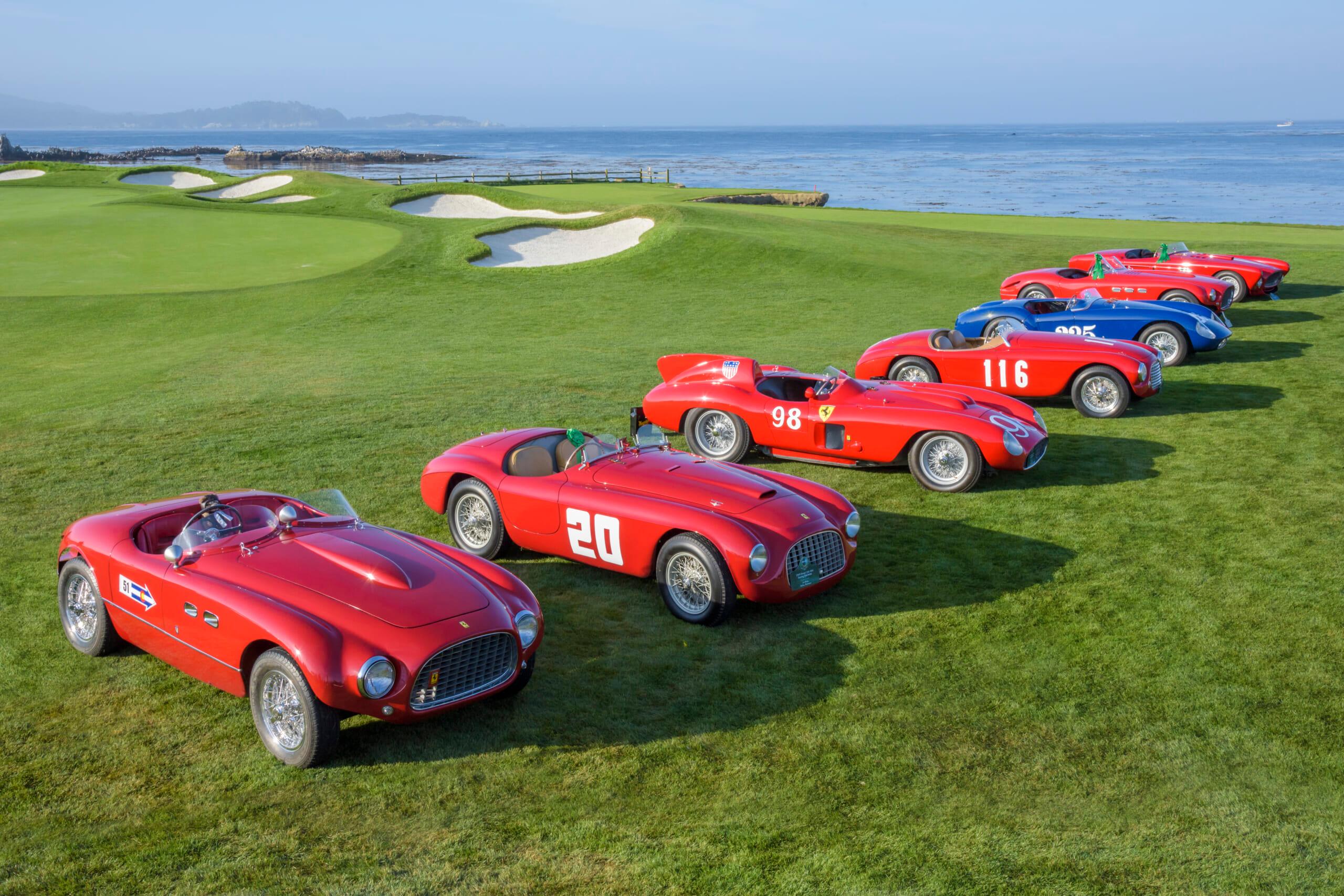 Classic Ferraris - This Ferrari class at Pebble Beach drew a lone blue sheep of the family.