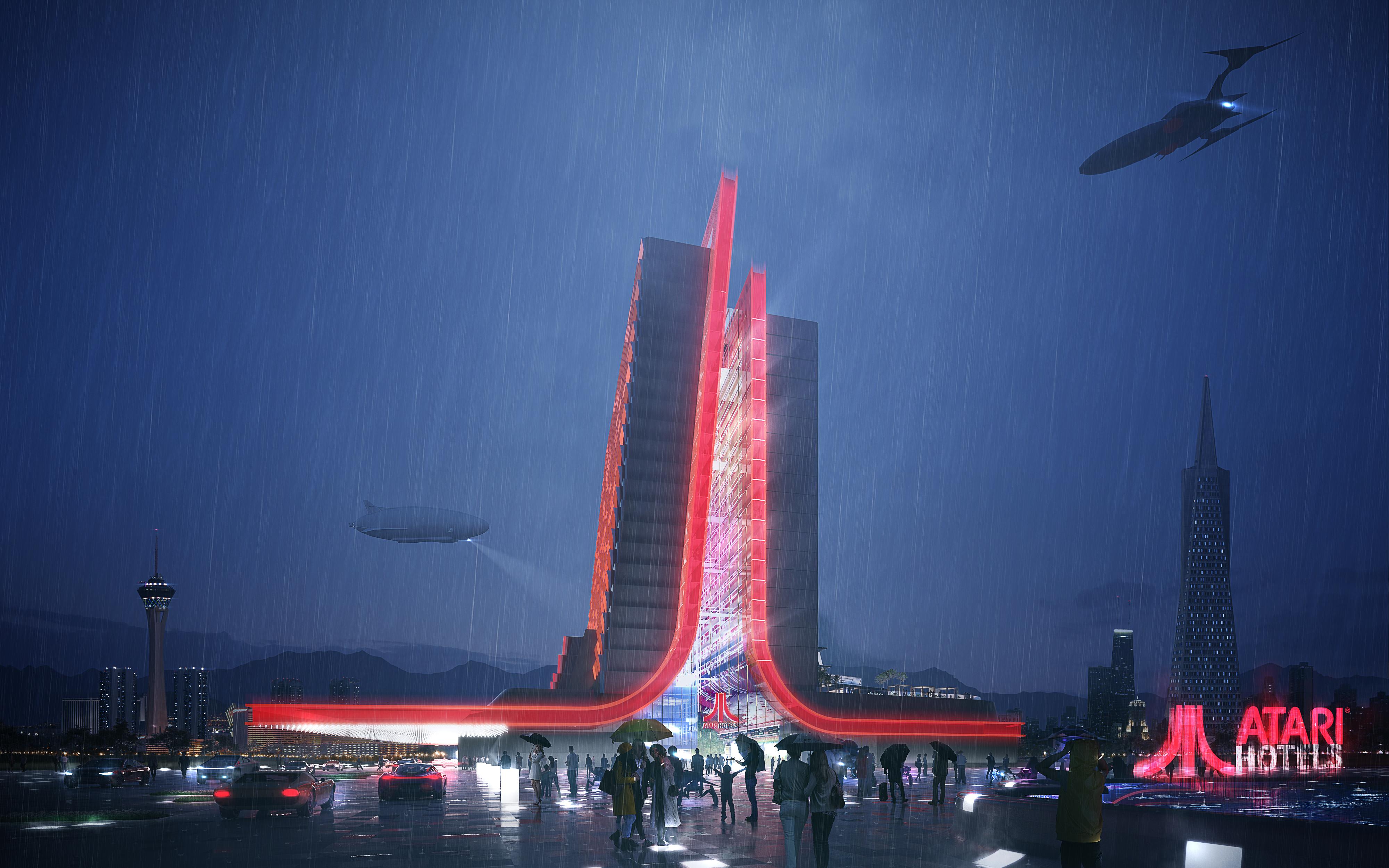 Atari Hotels Exterior Front Entrance wMood Image_Gensler 01