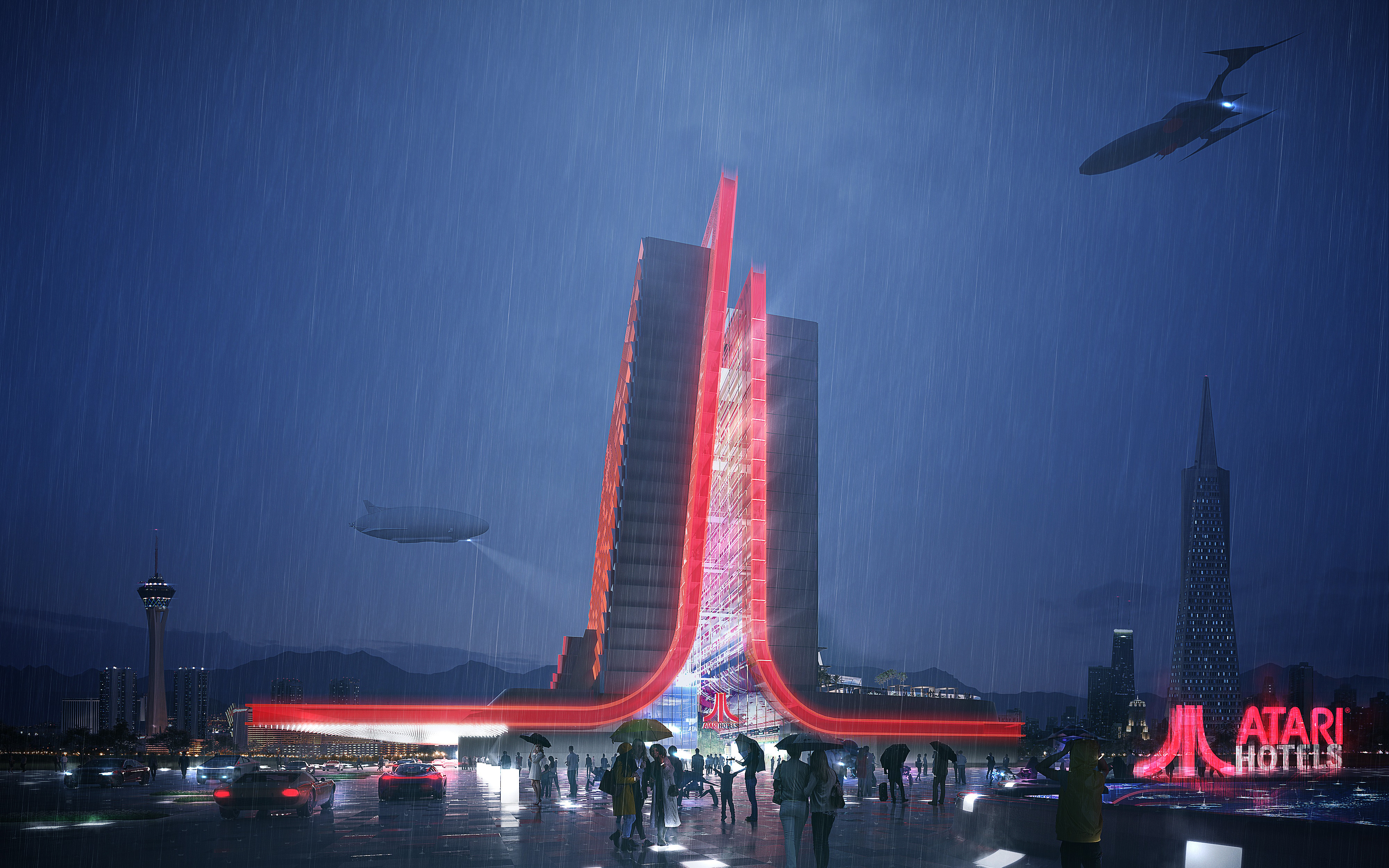 Atari Hotels Exterior Front Entrance wMood Image_Gensler 01