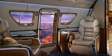 Embraer Lineage 1000e's SkyRanch One interior (Photo: Sotto Design/Embraer Executive Jet)