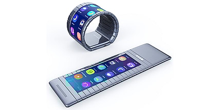 A bendable smartphone worn on the wrist (Photo: Moxi Group)