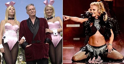 Hugh Hefner with Bunnies; Britney Spears