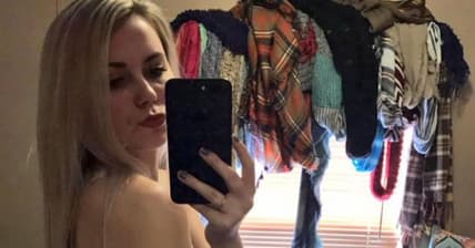 Girl with messy room