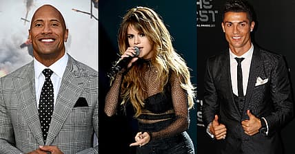 The Rock Selena Gomez and Cristiano Ronaldo