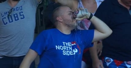Cubs Fan Chugs Beer