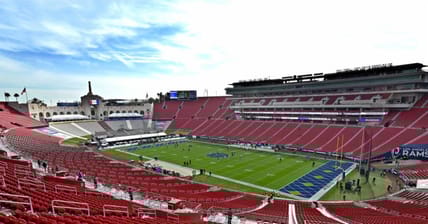 General view of the Los Angeles Memorial Coliseum for the game between the Arizona Cardinals and the Los Angeles Rams on December 29