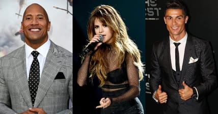 The Rock Selena Gomez and Cristiano Ronaldo