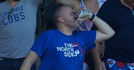 Cubs Fan Chugs Beer