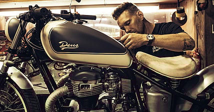 deus ex machina x breitling watch collab promo