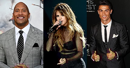 The Rock Selena Gomez and Cristiano Ronaldo
