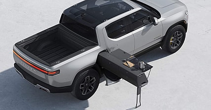 Rivian R1T x Snow Peak Camping Kitchen Promo