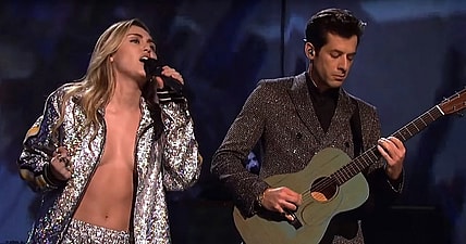 miley cyrus and mark ronson screengrab