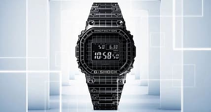 Casio's new G-Shock with a laser-etched grid design.