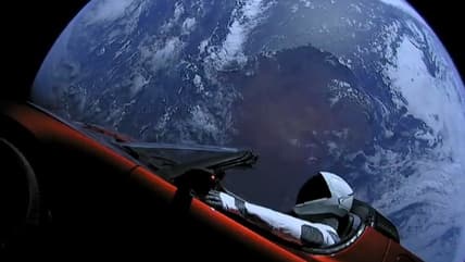 Elon Musk's Tesla Roadster in space