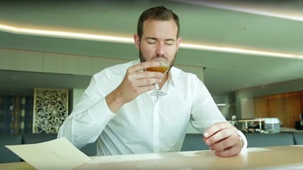 Brian Kelly (a.k.a. The Points Guy) enjoys a pre-flight beverage