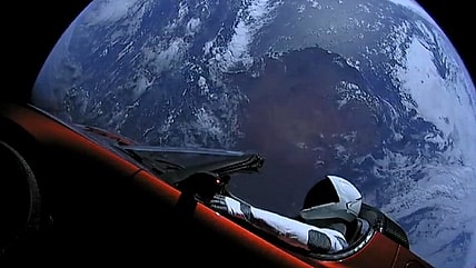 Elon Musk's Tesla Roadster in space