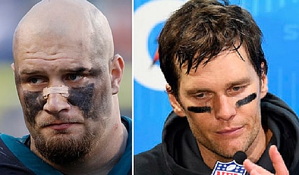 Lane Johnson and Tom Brady