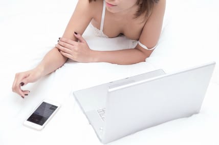 woman on computer