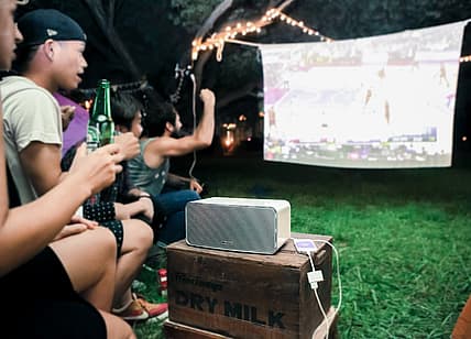 Flicks portable boombox projector
