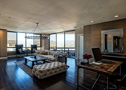 An open layout with nice views of the hills